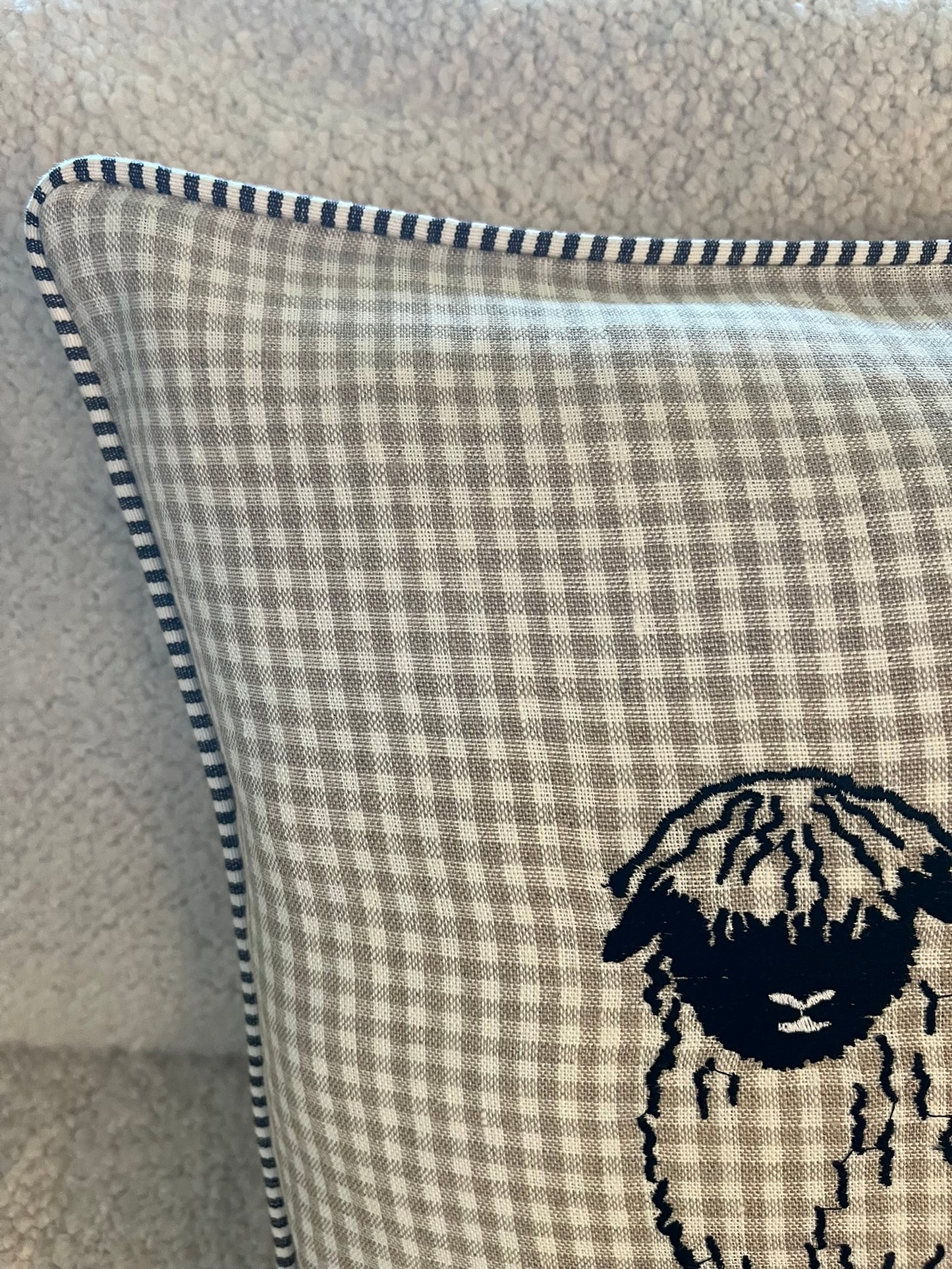 Blacknose Sheep cushion cover, two sheep, red