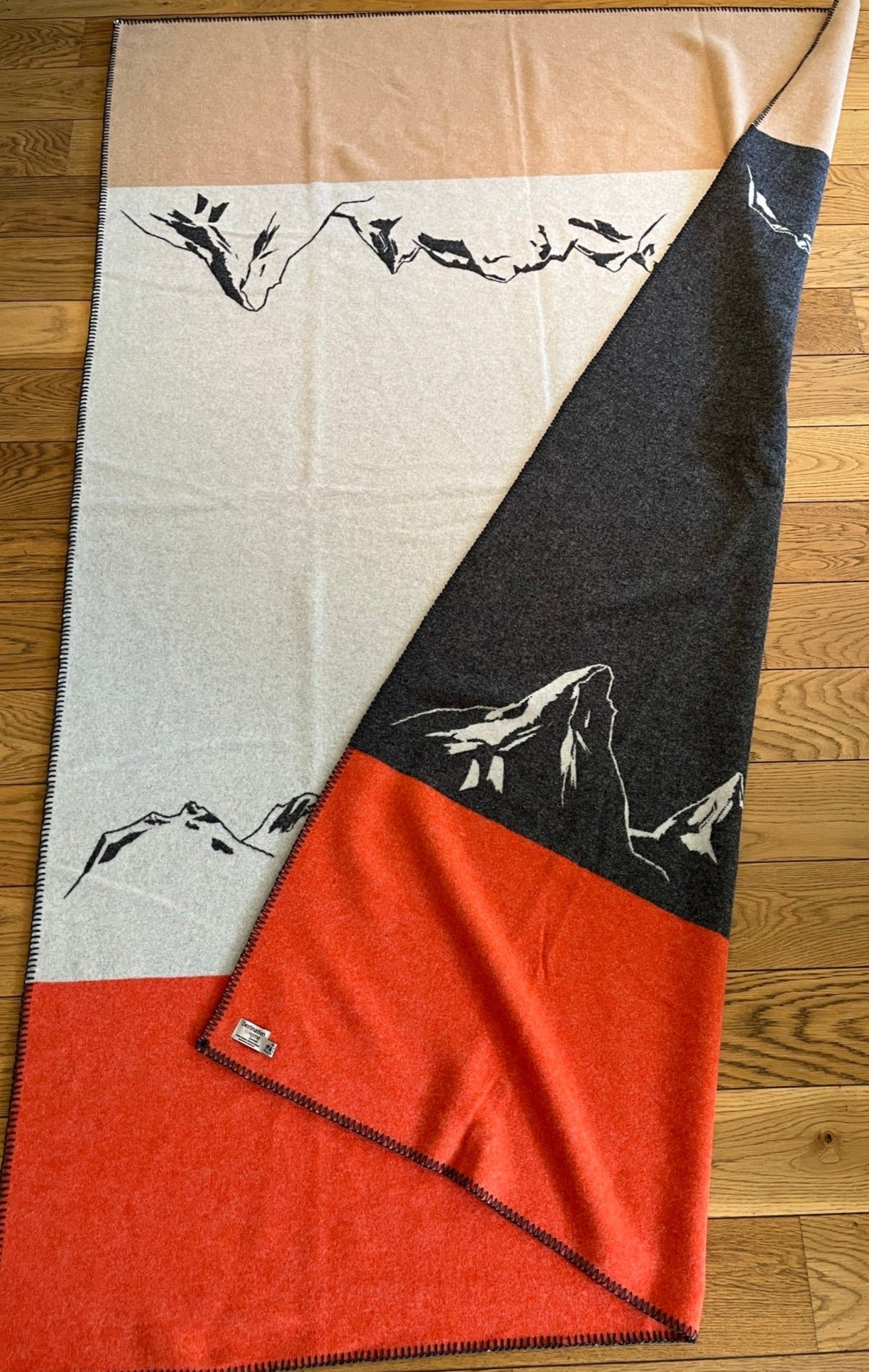 Mountain Panorama Blanket, orange/beige