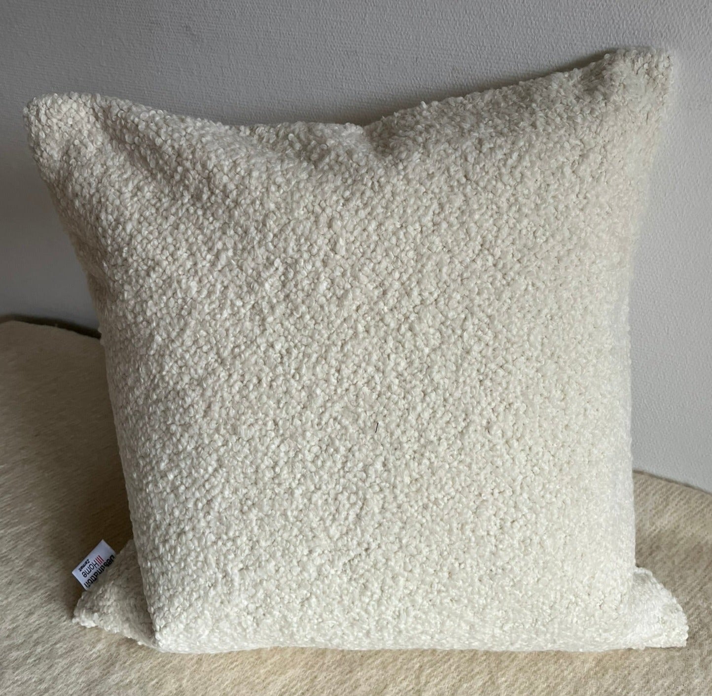 Blacknose Sheep with Matterhorn cushion cover, curly white