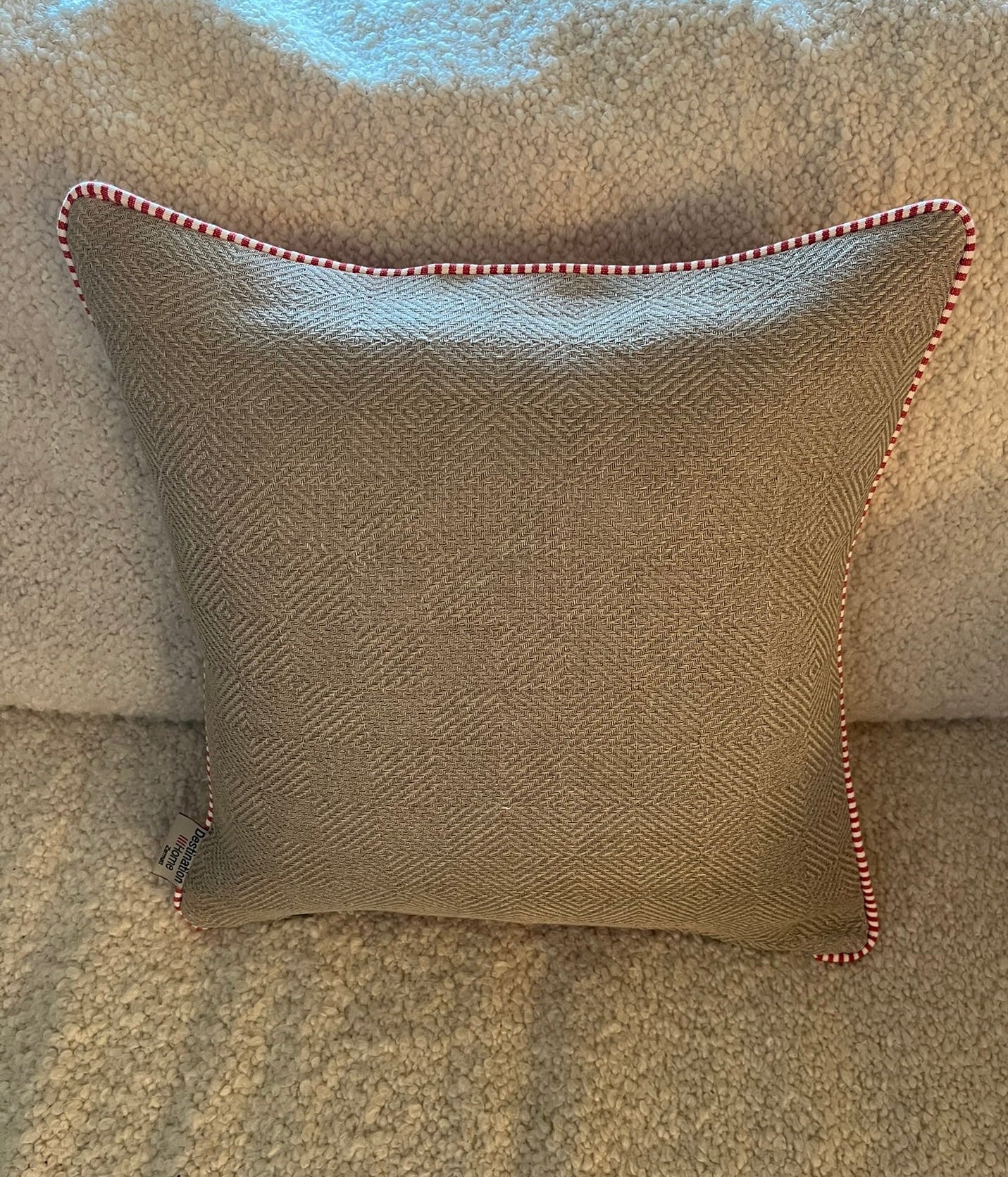 Blacknose Sheep cushion cover, two sheep, red