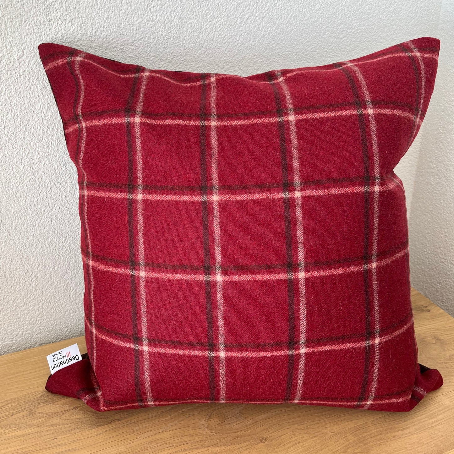 Deer design cushion cover, deer centered, red/brown