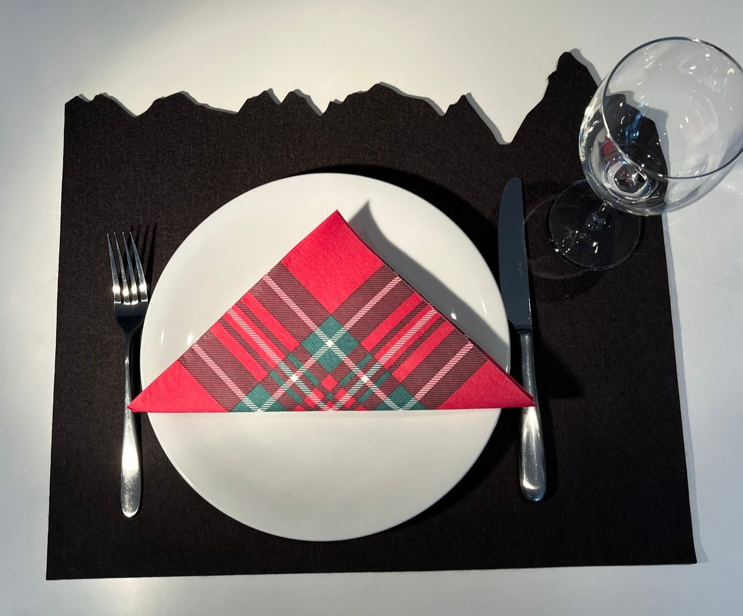 Mountain Panorama table mat, dark grey