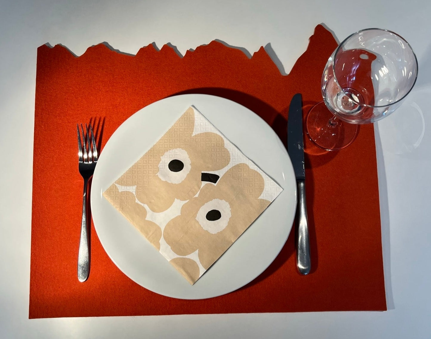 Mountain Panorama table mat, burnt orange